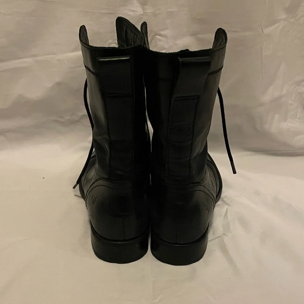 Born Black Leather Combat style Boots - Picture 4 of 4